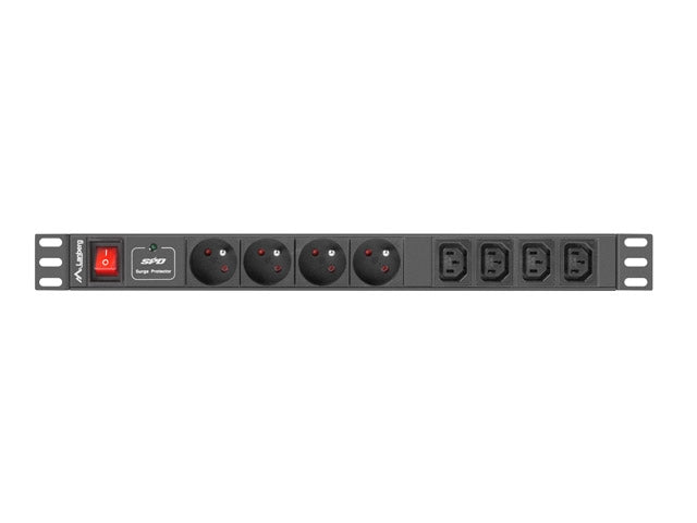 Lanberg power distribution unit (PDU) 19’’1U 10A 8 SOCKETS 2M black - Захранващи панели<<<LANBERG сървърни шкафове и