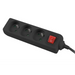 Lanberg power strip 1.5m 3 sockets french with circuit breaker quality-grade copper cable black