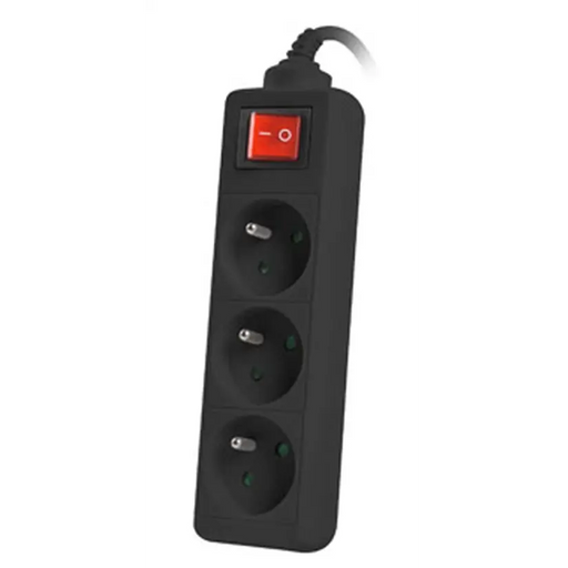 Lanberg power strip 1.5m 3 sockets french with circuit breaker quality-grade copper cable black