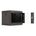 Lanberg rack cabinet 10’’ wall-mount 4U/300x300 (flat pack) with glass door black - Hanging cabinets 10’’/