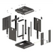 Lanberg rack cabinet 10’’ wall-mount 4U/300x300 (flat pack) with glass door black - Hanging cabinets 10’’/