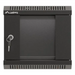Lanberg rack cabinet 10’’ wall-mount 4U/300x300 (flat pack) with glass door black - Hanging cabinets 10’’/