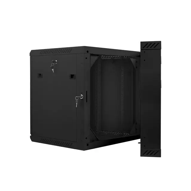 Lanberg rack cabinet 19’’ double-section wall-mount 12U / 600x600 for self-assembly (flat pack) black - Сървърни и