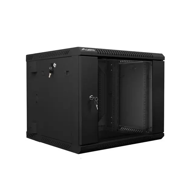 Lanberg rack cabinet 19’’ double-section wall-mount 9U / 600x600 for self-assembly (flat pack) black - Сървърни и