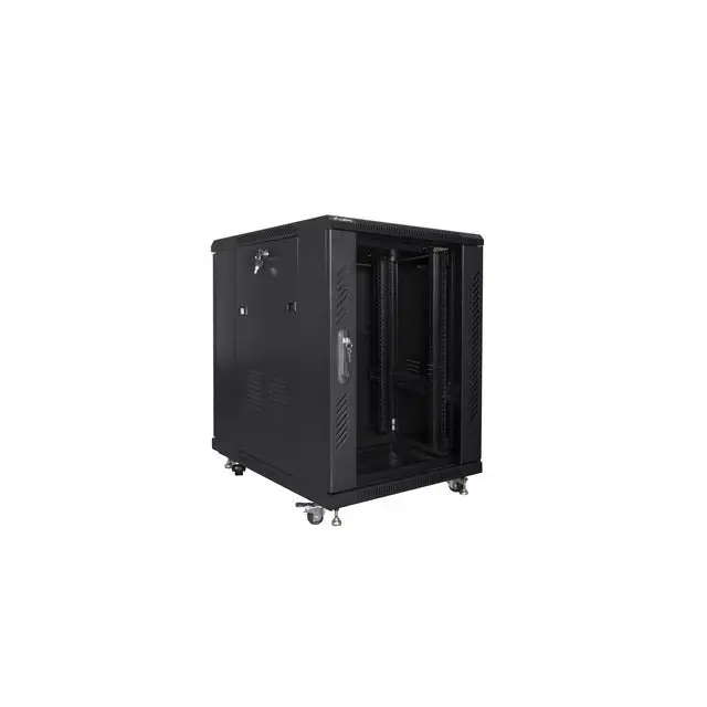 Lanberg rack cabinet 19’’ free-standing 15U/600x800 (flat pack) black - Сървърни и комуникационни шкафове<<<LANBERG