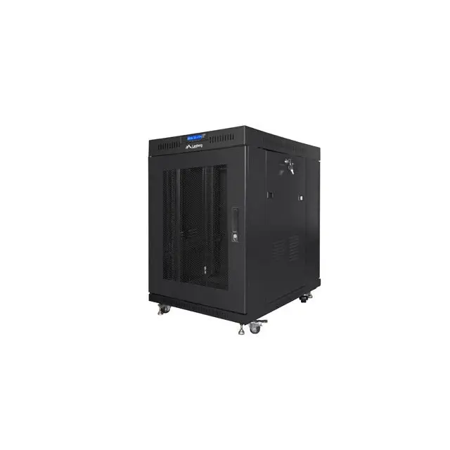 Lanberg rack cabinet 19’’ free-standing 15U/800x1000 (flat pack) with mesh door lcd black v2 - Сървърни и