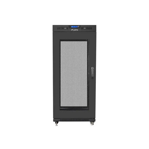 Lanberg rack cabinet 19’’ free-standing 27U / 600x800 self-assembly flat pack with mesh door LCD black - Сървърни и