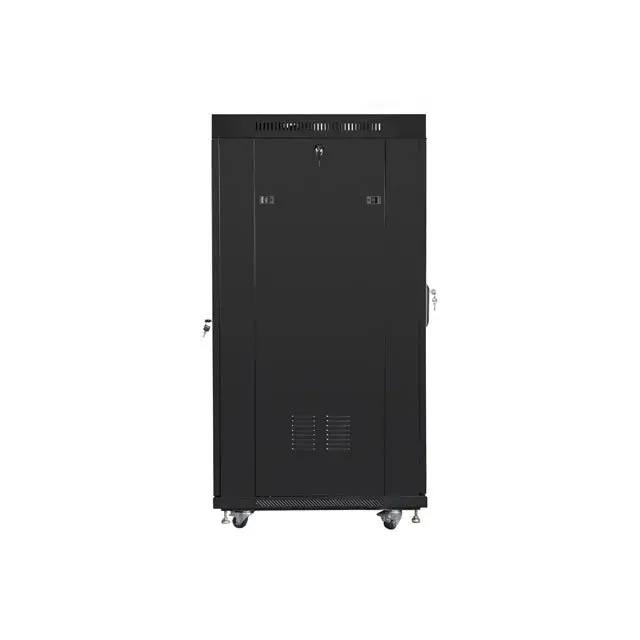 Lanberg rack cabinet 19’’ free-standing 27U / 600x800 self-assembly flat pack with mesh door LCD black - Сървърни и