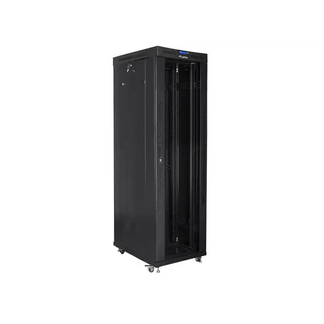 Lanberg rack cabinet 19’’ free-standing 42U/600x1000 (flat pack) with glass door lcd black v2 - Сървърни и
