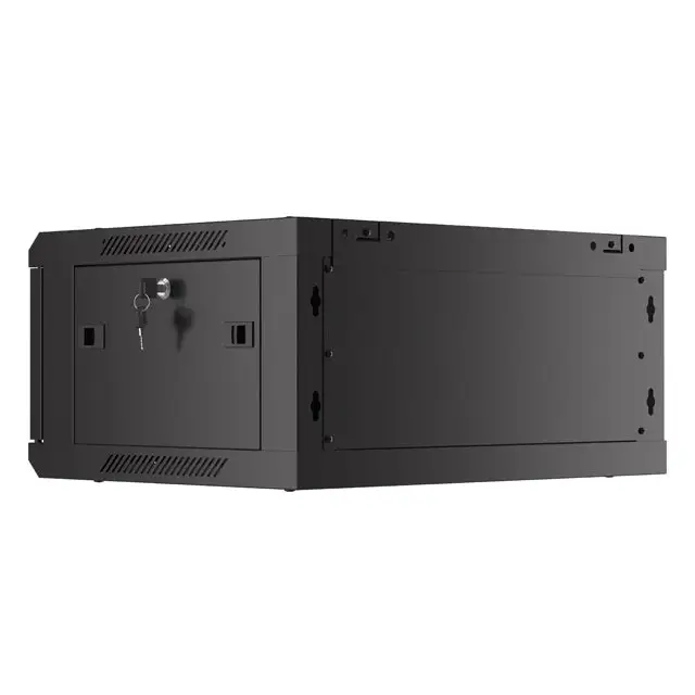 Lanberg rack cabinet 19’’ wall-mount 4U/600x450 with perforated door black (flat pack) - Сървърни и комуникационни