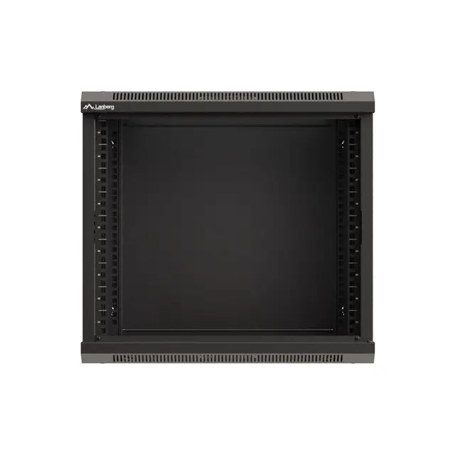 Lanberg rack cabinet 19’’ wall-mount 9U/540x350 (flat pack) with glass door black - Сървърни и комуникационни