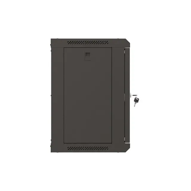 Lanberg rack cabinet 19’’ wall-mount 9U/540x350 (flat pack) with glass door black - Сървърни и комуникационни