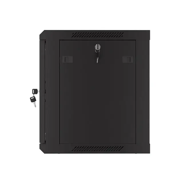 Lanberg rack cabinet 19’’ wall-mount 9U/600x450 with perforated door black (flat pack) - Сървърни и комуникационни