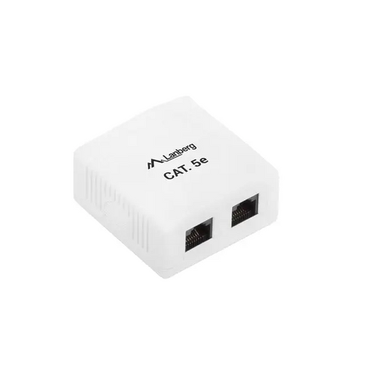 Lanberg surface-mount box CAT.5e UTP UNshielded 2X RJ45 white - Конектори<<<LANBERG адаптери конектори и
