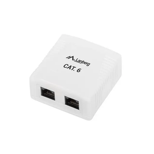 Lanberg surface-mount box CAT.6 UTP UNshielded 2X RJ45 white - Конектори<<<LANBERG адаптери конектори и