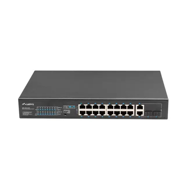Lanberg switch 16x 100mb poe+/2x 1GB/1x sfp rack 19’’ unmanaged gigabit ethernet 250w - Комутатори<<<LANBERG мрежово и