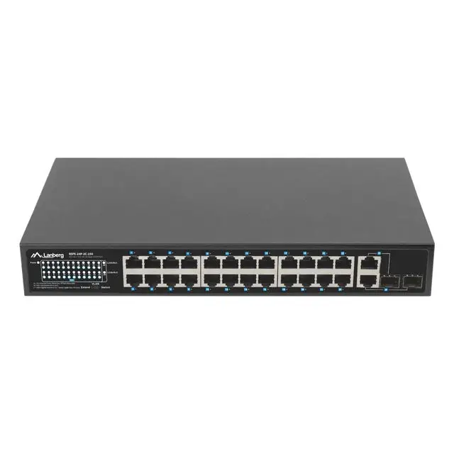 Lanberg Switch 24 x 100MB POE+/2 x Combo Rack 19’’ Gigabit Ethernet 250W - Комутатори<<<LANBERG мрежово и