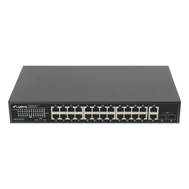 Lanberg switch 24x 1GB poe+/2x GB 2x sfp rack 19’’ gigabit ethernet 250w - Комутатори<<<LANBERG мрежово и