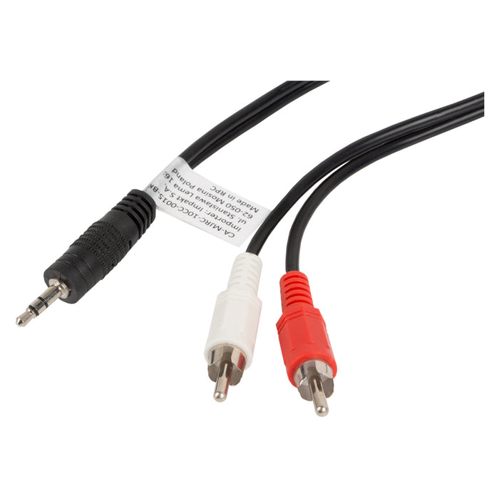 Lanberg mini jack 3.5mm (M) 3 pin -> 2X RCA (chinch) (M) cable 1.5m