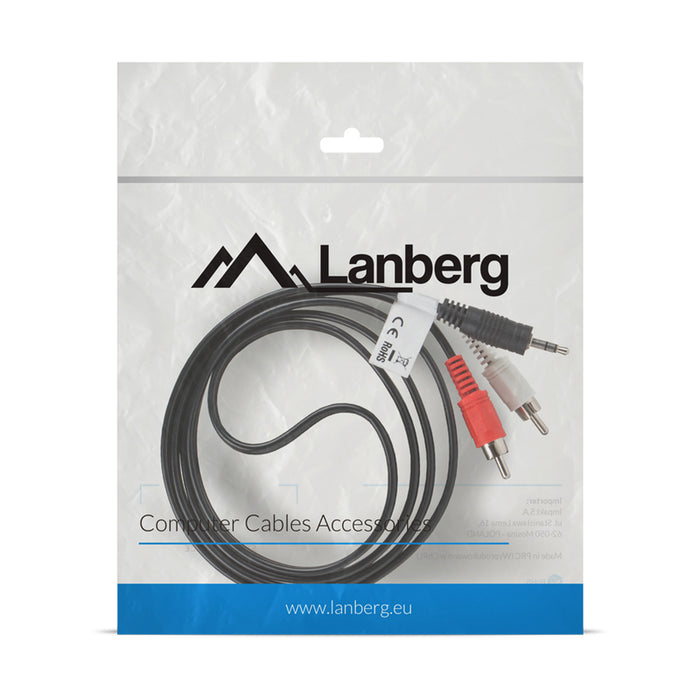 Lanberg mini jack 3.5mm (M) 3 pin -> 2X RCA (chinch) (M) cable 1.5m