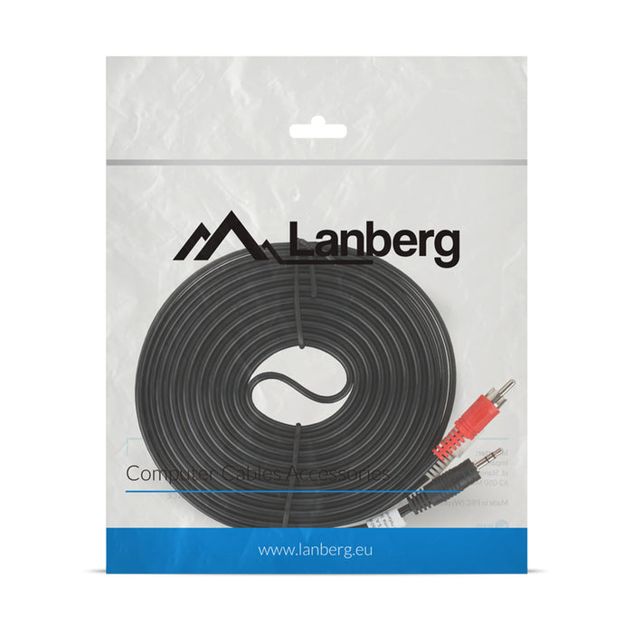 Lanberg mini jack 3.5mm (M) 3 pin -> 2X RCA (chinch) (M) cable 5m