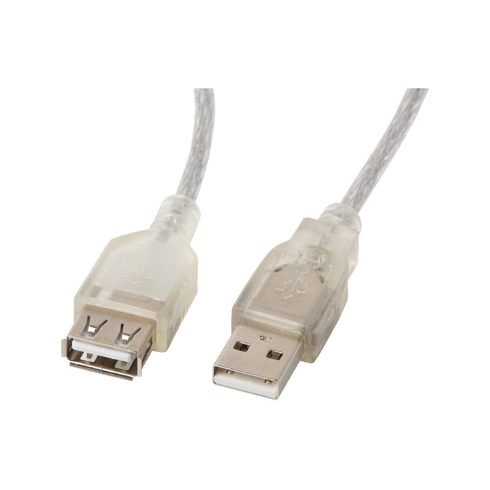 Lanberg extension cable USB 2.0 AM-AF, 5m, transparent ferrite