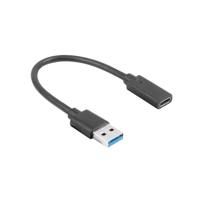 Lanberg USB-C (F) -> USB-A(M) cable 0.15 m, black