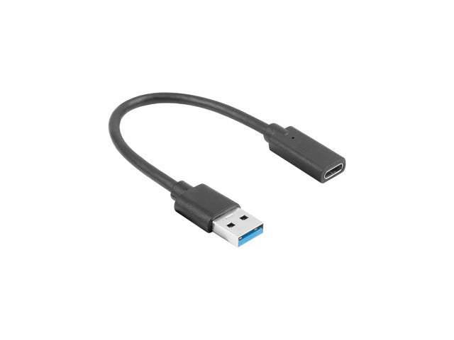 Lanberg USB-C (F) -> USB-A(M) cable 0.15 m, black