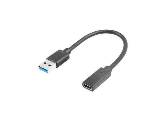 Lanberg USB-C (F) -> USB-A(M) cable 0.15 m, black