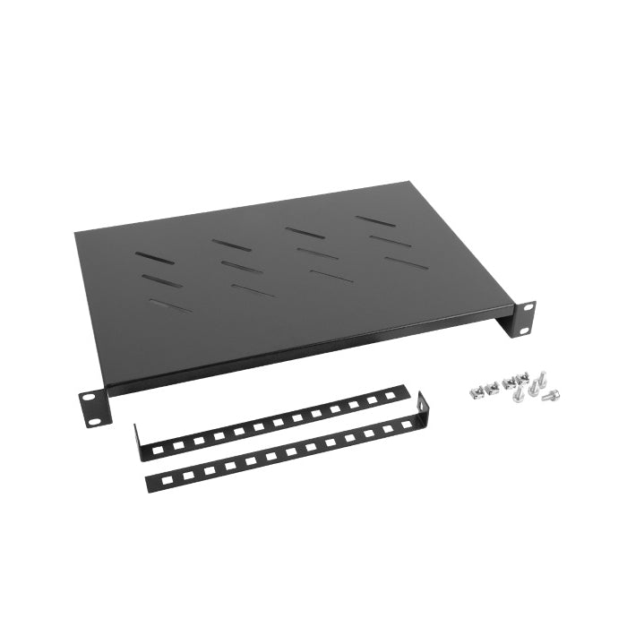 Lanberg 19" fixed shelf 1U / 483x300mm, max load capacity up to 25kg, black
