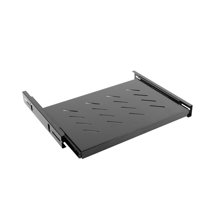 Lanberg 19" sliding shelf 1U / 463x350mm, max load capacity up to 18kg, black