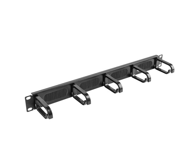 Lanberg 19" cable management AK-1203-B brush panel 5 rings- type b 1U, black