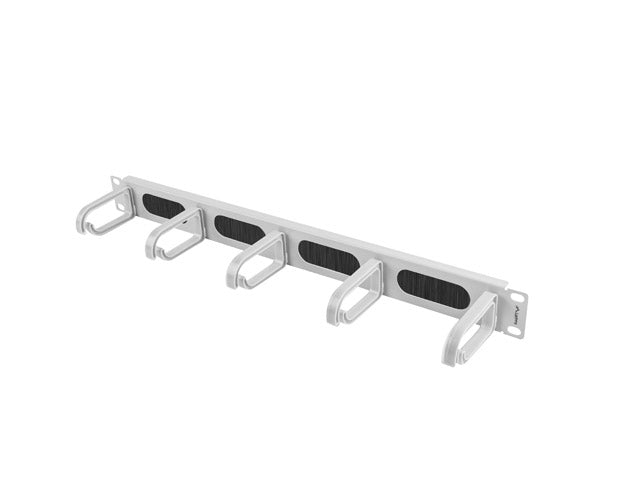 Lanberg 19" cable management AK-1203-S brush panel 5 rings- type b 1U, grey