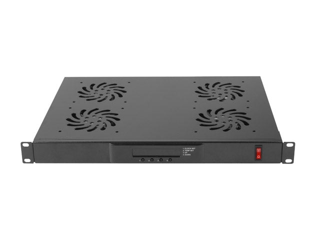 Lanberg 19" fan unit / ventilation panel with lcd 4 fans + thermostat, 230V, black