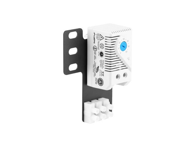Lanberg closed-loop thermostat 10A for rack cabinets with 19" ear and terminal block, grey