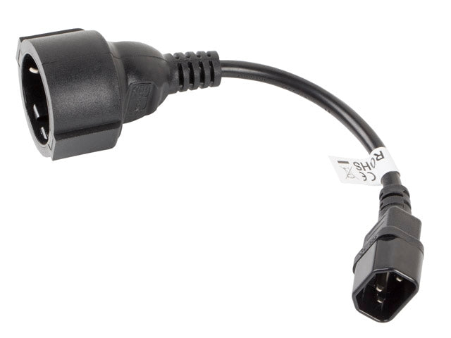 Lanberg extension power supply cable IEC 320 C14 -> Schuko (F) 20cm, black