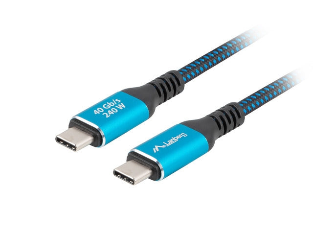 Lanberg USB-C M/M 4.0 cable 1.5m 240w 8k 60hz black-blue