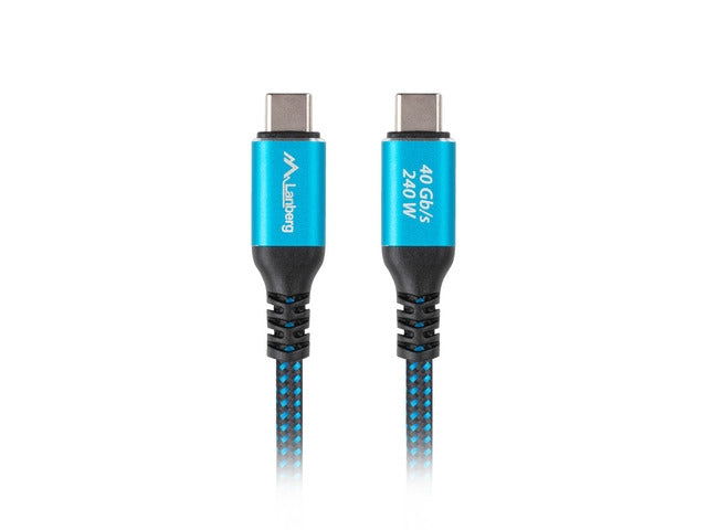 Lanberg USB-C M/M 4.0 cable 1.5m 240w 8k 60hz black-blue