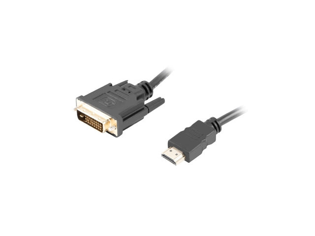 Lanberg HDMI (M) -> DVI-D (M) (24+1) cable 1.8m, dual link, with gold-plated 4K connectors, black