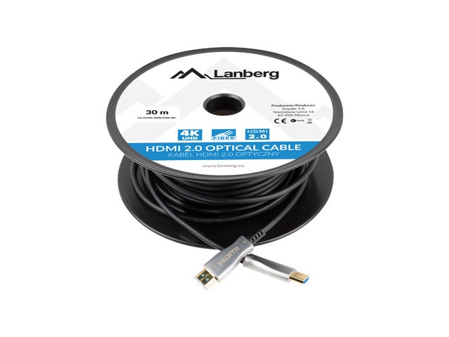 Lanberg HDMI M/M v2.0 cable 30m optical black aoc
