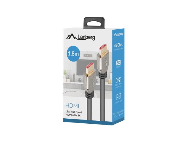 Lanberg HDMI M/M V2.1 1.8m 8K 60Hz, black