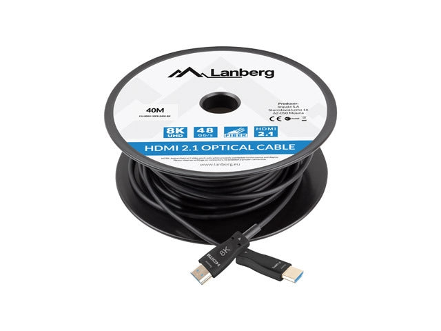 Lanberg HDMI M/M v2.1 cable 40m optical black aoc
