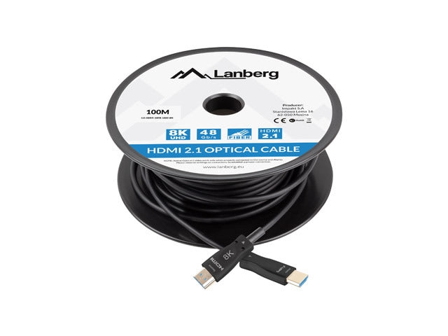 Lanberg HDMI M/M v2.1 cable 100m optical black aoc