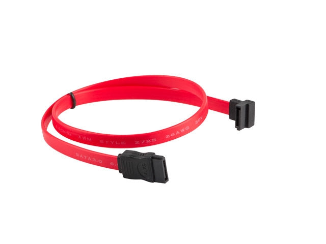 Lanberg SATA DATA III (6GB/S) F/F cable 50cm metal clips angled, red