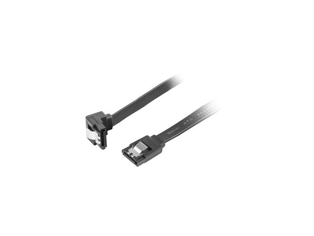 Lanberg SATA DATA III (6GB/S) F/F cable 50cm metal clips angled, black