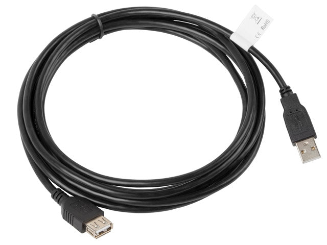 Lanberg extension cable USB 2.0 AM-AF 2.0, 3m, black