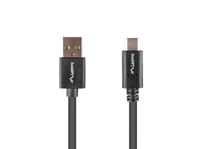 Lanberg USB-C(M) -> USB-A(M) 2.0 cable 1m QC, black BOX