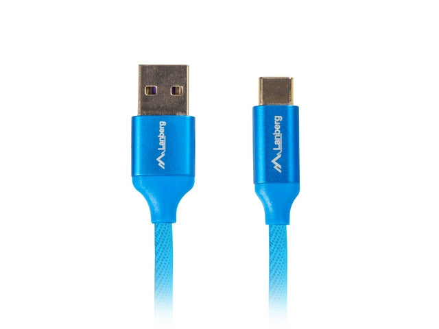 Lanberg USB-C(M) ->  USB-A (M) 2.0 cable 1.8m, blue QC 3.0 premium