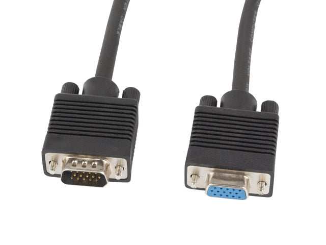 Lanberg VGA M/F extension cable 1.8m shielded, ferrite, black