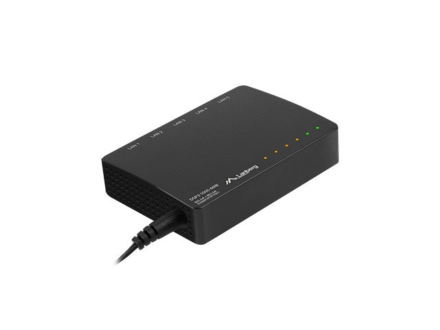 Lanberg switch dsp3-1005-60w 5x 1GB poe+ (4 port poe 30w/port max 60w) unmanaged desktop